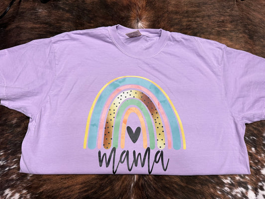 Light Purple Rainbow Mama Box Tee